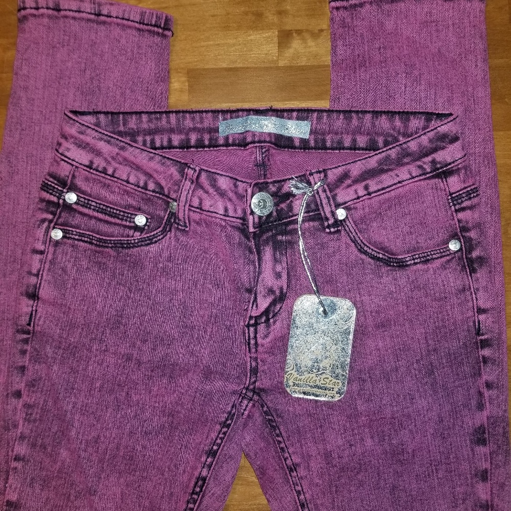 NWT Vanilla Star Skinny Leg Pink Jeans Junior 5